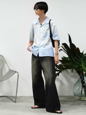 「アイテム（バングル/リストバンド）」を使った、しーさん（メンズ・177cm）の秋コーディネート