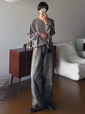 「LIDNM（リドム）のアイテム」を使った、しーさん（メンズ・177cm）の春コーディネート