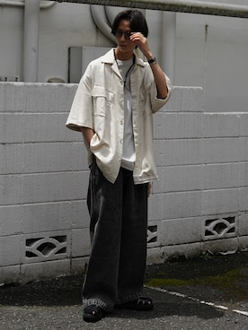 「アイテム（ウォレットチェーン）」を使った、しーさん（メンズ・177cm）の夏コーディネート