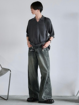 「アイテム（ピアス（両耳用））」を使った、しーさん（メンズ・177cm）の秋コーディネート