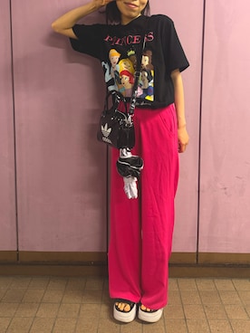 「アイテム（パンツ、ピンク系）」を使った、すずさん（レディース・159cm）の夏コーディネート