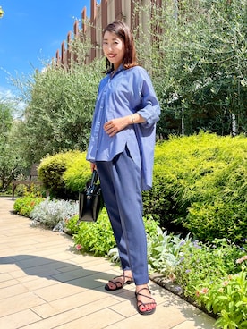 「オーバーシャツ」｜「アイテム（その他）」を使った、misaさん（レディース・162cm）の秋コーディネート