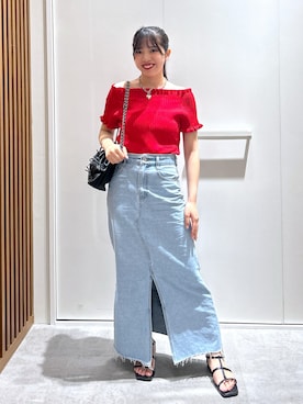 「レッドコーデ」｜kotomiさん（レディース・156cm）の夏コーディネート