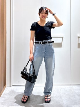 「韓国コーデ」｜「アイテム（サンダル）」を使った、kotomiさん（レディース・156cm）の夏コーディネート