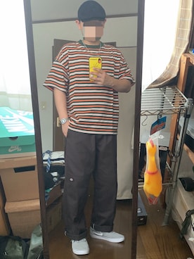 「ハンチング」｜「アイテム（デジタル腕時計）」を使った、アスパラガスさん（メンズ・170cm）の夏コーディネート