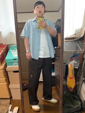 「CASIO」｜「アイテム（チノパンツ）」を使った、アスパラガスさん（メンズ・170cm）の夏コーディネート
