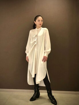 「ALLSAINTS（オールセインツ）のアイテム（シャツワンピース）」を使った、Zoeyさん（レディース・160cm）の春コーディネート