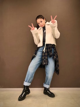 「アラフォーコーデ」｜「アイテム（その他アウター）」を使った、Zoeyさん（レディース・160cm）の冬コーディネート