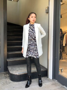 「アラフォーコーデ」｜「アイテム（その他アウター）」を使った、Zoeyさん（レディース・160cm）の春コーディネート