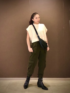 「ALLSAINTS（オールセインツ）のアイテム（シャツワンピース）」を使った、Zoeyさん（レディース・160cm）の春コーディネート