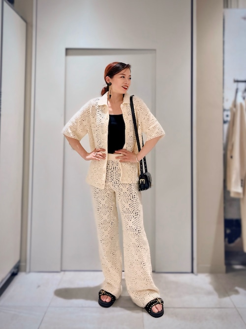 トップス Milly crochet knit tops ANDMARY】Milly crochet knit tops