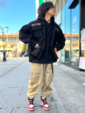 「アイテム（パーカー）」を使った、坂本聖矢さん（メンズ・164cm・20代）の冬コーディネート