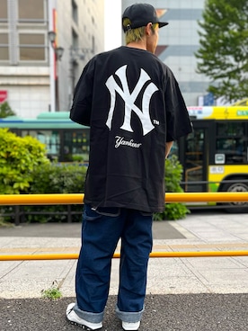 「AVIREX（アヴィレックス）のアイテム（キャップ）」を使った、坂本聖矢さん（メンズ・164cm）の夏コーディネート