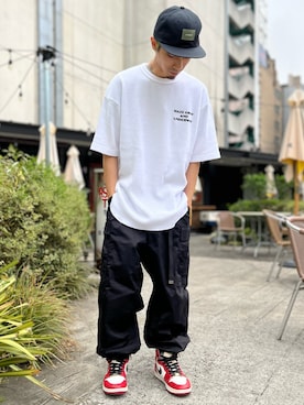 「AVIREX（アヴィレックス）のアイテム（キャップ）」を使った、坂本聖矢さん（メンズ・164cm）の春コーディネート