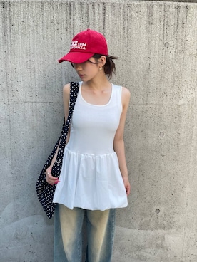 「アイテム（キャップ）」を使った、i0kv0iさん（レディース・165cm・20代）の夏コーディネート