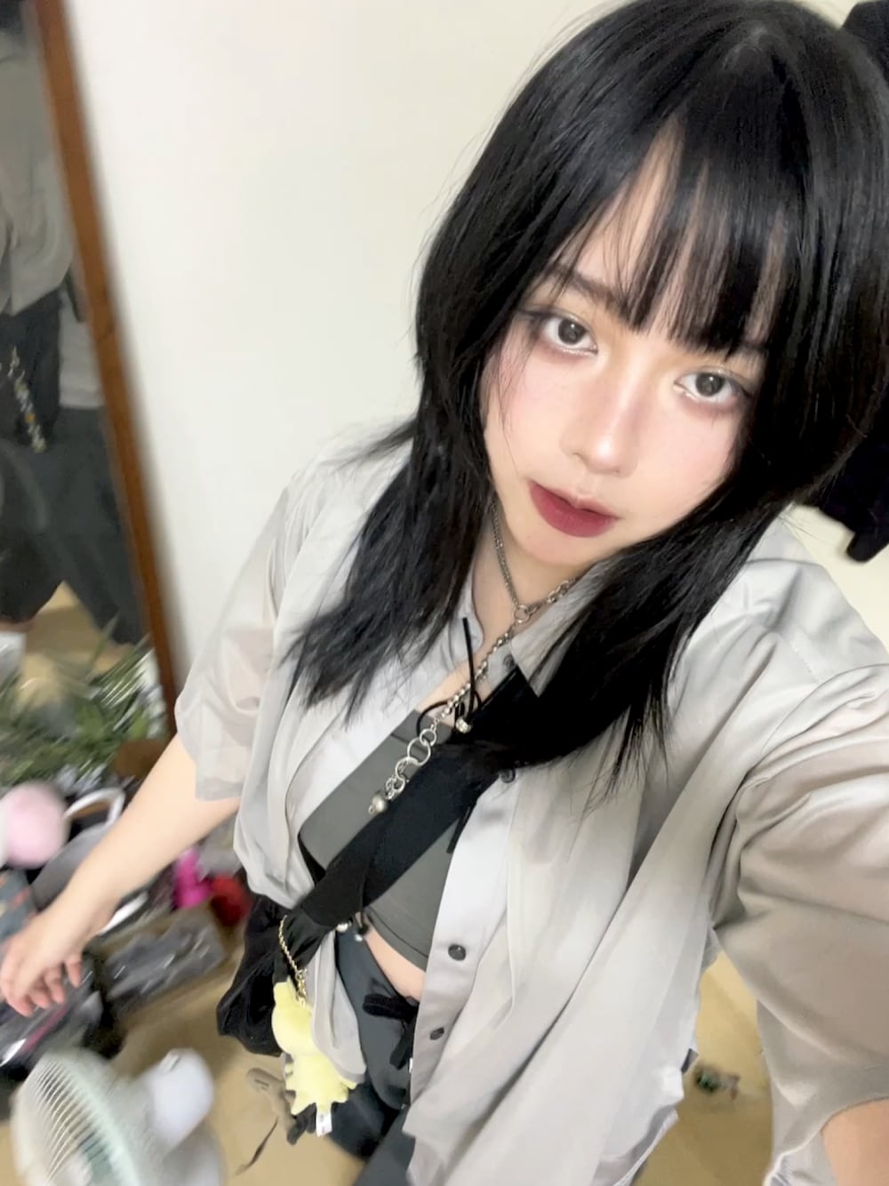 「夏コーデ、お出かけコーデ、夏服コーデ、ブルベ冬、ユニセックス、メンズライク」｜「HAREのボールミックスラリエットネックレス(HARE)（ネックレス、シルバー系）」を使った、あやねさん（骨格ストレート・レディース・167cm）の夏コーディネートの1枚目の写真
