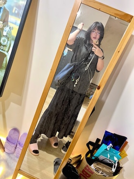 「アイテム（サスペンダー）」を使った、あやねさん（レディース・167cm）の夏コーディネート