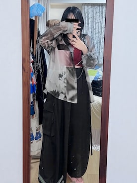 「HARE（ハレ）のアソートガラシアーシャツ(HARE)（シャツ/ブラウス）」を使った、あやねさん（レディース・167cm）の夏コーディネート