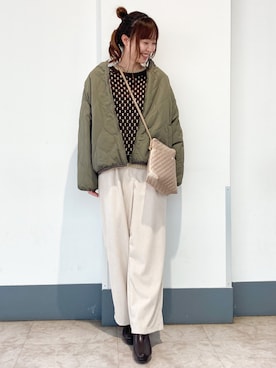 「ドレスキップ」｜「アイテム（ブルゾン）」を使った、はるなさん（レディース・159cm）の冬コーディネート