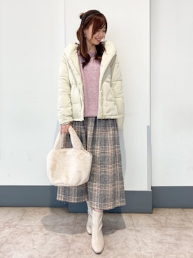 「ドレスキップ」｜「アイテム（その他アウター）」を使った、はるなさん（レディース・159cm）の冬コーディネート