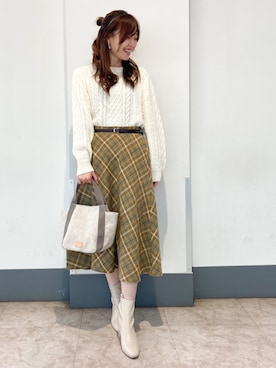 「DRESKIP（ドレスキップ）のアイテム（ブーツ）」を使った、はるなさん（レディース・159cm）の冬コーディネート