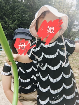 「PETIT BATEAU（プチバトー）のアイテム（帽子）」を使った、ちえさん（キッズ・80cm）の秋コーディネート