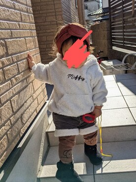 「MIKI HOUSE（ミキハウス）のアイテム（パンツ）」を使った、ちえさん（キッズ・80cm）の冬コーディネート