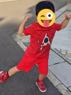 「DOUBLE_B（ダブルビー）のアイテム（パンツ）」を使った、ちえさん（キッズ・120cm）の秋コーディネート