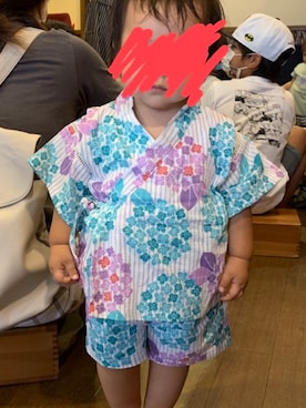「petit main（プティマイン）のアイテム（浴衣）」を使った、ちえさん（キッズ・80cm）の夏コーディネート