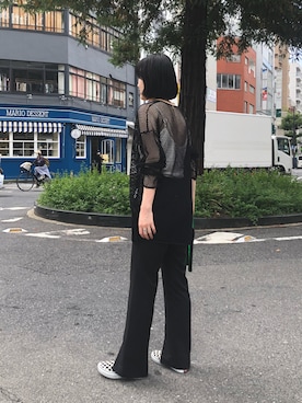 「キャミソール」｜「アイテム（スリッポン）」を使った、yuka tsudaさん（レディース・160cm）の夏コーディネート