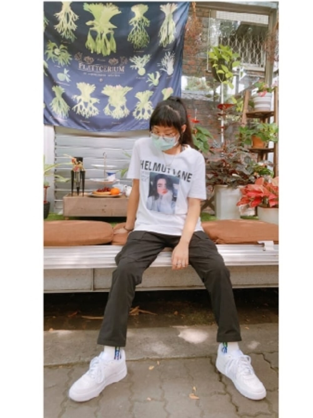 「NIKEのAir force（シューズ、ホワイト系）」を使った、うさぎ🐰さん（レディース・149cm）の夏コーディネートの1枚目の写真