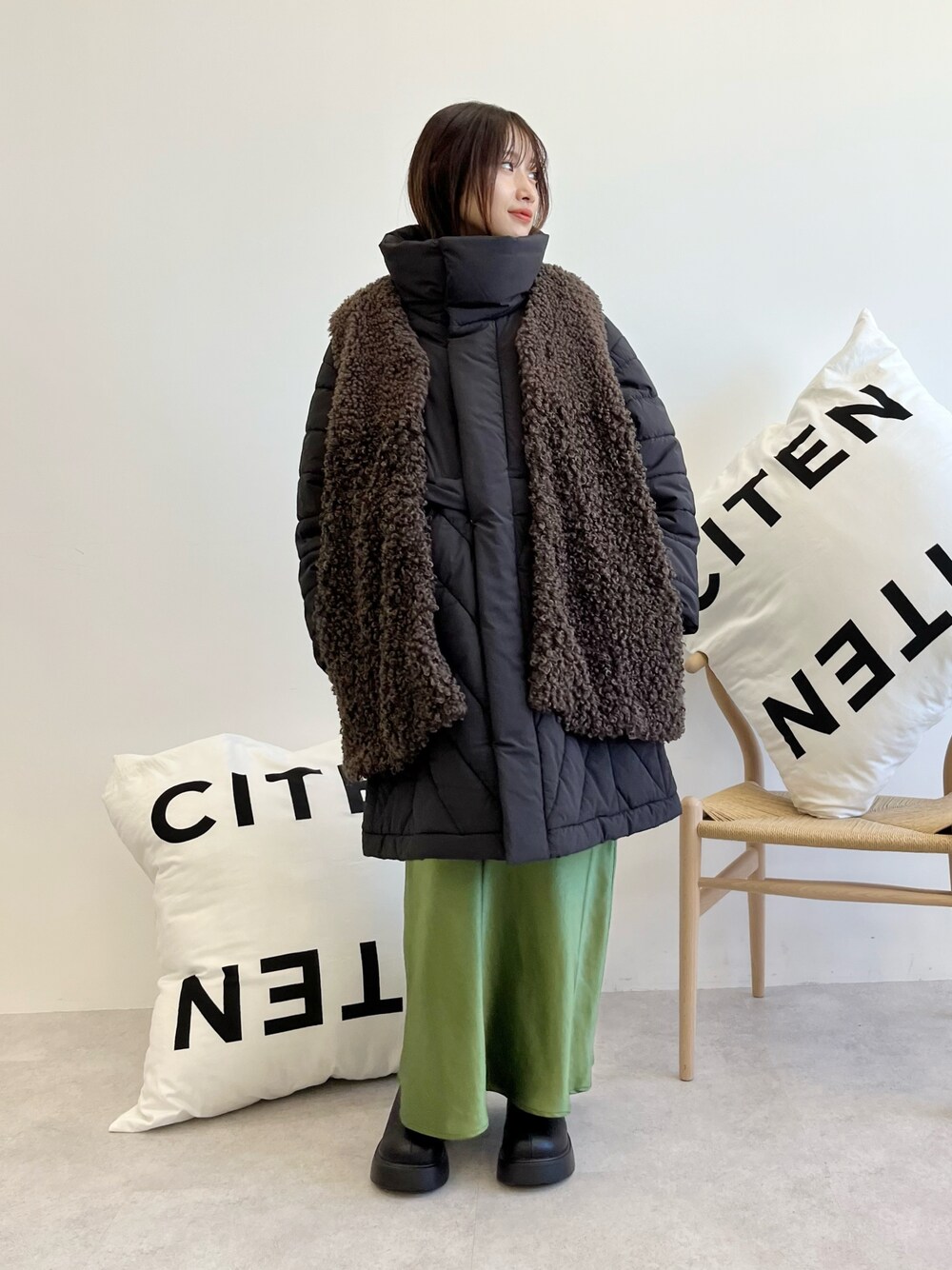 ヘンケイキルト ナカワタ スタンドカラー アウター CITEN（シテン）の「＜CITEN＞ヘンケイキルト ナカワタ スタンド