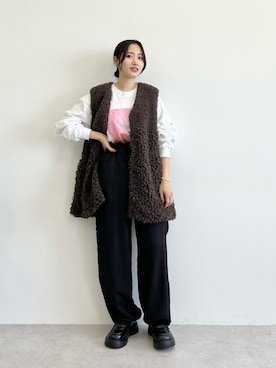 「アイテム（カーゴパンツ）」を使った、Miku Sugimotoさん（レディース・158cm）の夏コーディネート