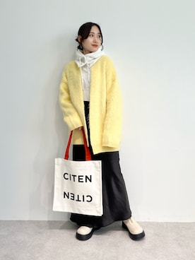 「ナロースカート」｜「アイテム（ニットキャップ/ビーニー）」を使った、Miku Sugimotoさん（レディース・158cm）の秋コーディネート