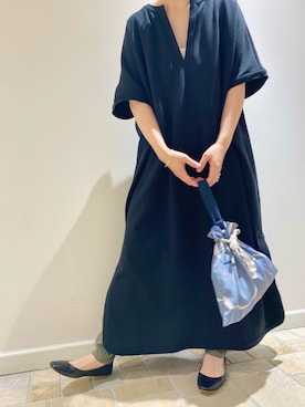 「巾着バッグ」｜「アイテム（その他シューズ）」を使った、konnoooatsukoooさん（レディース・162cm）の夏コーディネート