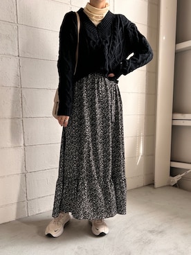 「babcode」｜「アイテム（ワンピース/ドレス）」を使った、Bab pressさん（レディース・157cm）の冬コーディネート