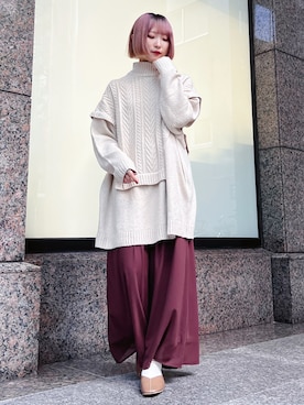 「MILLION CARATS（ミリオンカラッツ）のアイテム」を使った、まりえってぃ【個性派マニッシュ】さん（レディース・156cm）の秋コーディネート