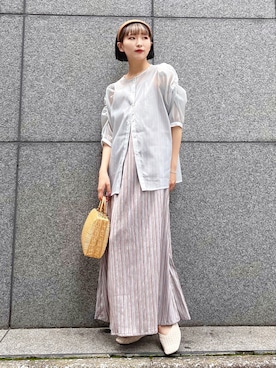 「アイテム（ワンピース/ドレス）」を使った、まりえってぃ【個性派マニッシュ】さん（レディース・156cm・20代）の夏コーディネート