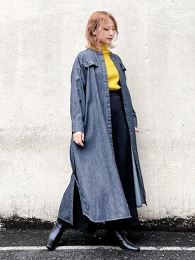 「アイテム（ワンピース/ドレス）」を使った、まりえってぃ【個性派マニッシュ】さん（レディース・156cm・20代）の秋コーディネート