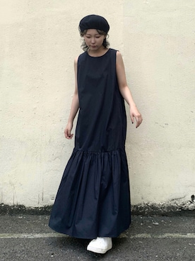 「COOLなこのコが仲間入り」｜「アイテム（ハンチング/ベレー帽）」を使った、まりえってぃ【個性派マニッシュ】さん（レディース・156cm）の夏コーディネート