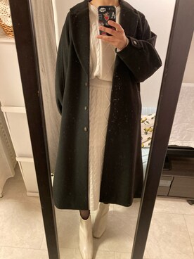 「WEGO（ウィゴー）のアイテム（チェスターコート）」を使った、monaさん（レディース・163cm）の冬コーディネート