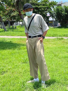 「sanuk（サヌーク）のアイテム」を使った、po.iruiiiiさん（メンズ・174cm）の夏コーディネート