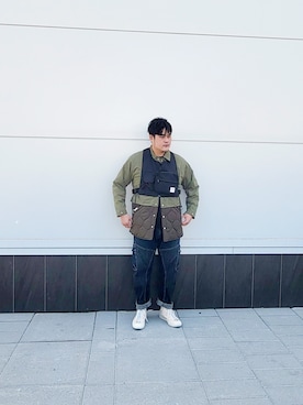 「アイテム（その他シューズ、ホワイト系）」を使った、wade_sssさん（メンズ・181cm）の冬コーディネート