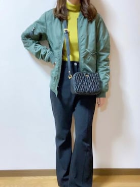 「CIAOPANIC TYPY」｜「アイテム（MA-1）」を使った、aoyさん（レディース・159cm）の冬コーディネート