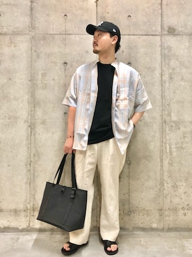 「URBAN RESEARCH Sonny Label（アーバンリサーチサニーレーベル）のアイテム（サンダル）」を使った、Jun さん（メンズ・176cm）の夏コーディネート