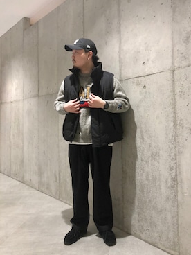 「WILD THINGS（ワイルドシングス）のアイテム（ダウンベスト）」を使った、Jun さん（メンズ・176cm）の冬コーディネート