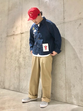 「CAL O LINE（キャルオーライン）のアイテム（ジャケット/アウター）」を使った、Jun さん（メンズ・176cm）の秋コーディネート