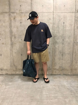 「URBAN RESEARCH Sonny Label（アーバンリサーチサニーレーベル）のアイテム（サンダル）」を使った、Jun さん（メンズ・176cm）の夏コーディネート