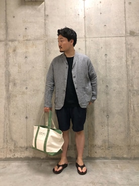 「URBAN RESEARCH Sonny Label（アーバンリサーチサニーレーベル）のアイテム（その他アウター）」を使った、Jun さん（メンズ・176cm）の夏コーディネート