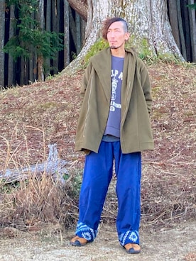 「チャイハネ（チャイハネ）のアイテム（パーカー）」を使った、タキナオ🐓さん（メンズ・170cm）の冬コーディネート
